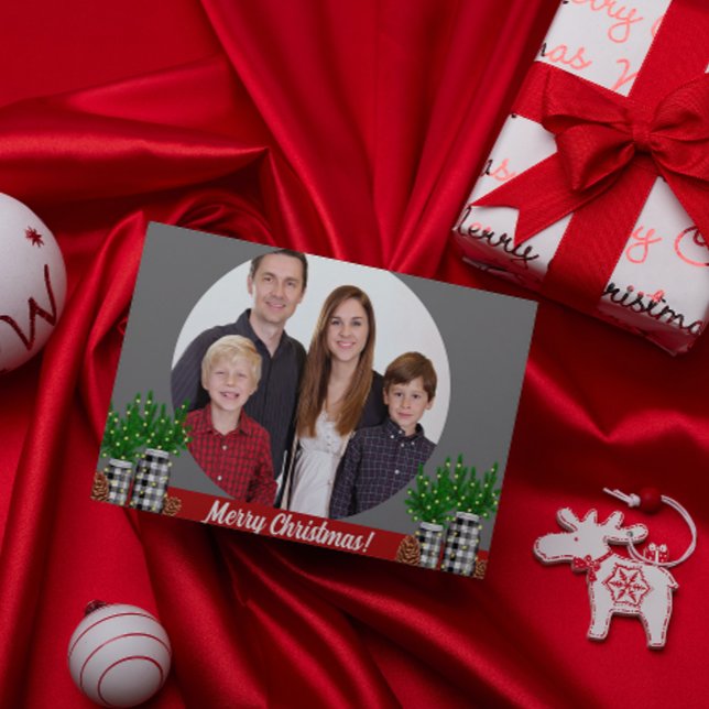 Modern Rustic Photo Personalised Christmas Cards (Creator Uploaded)