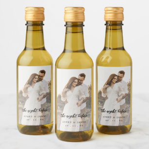 Modern Rustic Photo The Night Before Calligraphy Wine Label