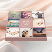 Modern Rustic Pink Ampersand Wedding Photo Collage