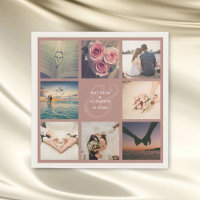 Modern Rustic Pink Ampersand Wedding Photo Collage