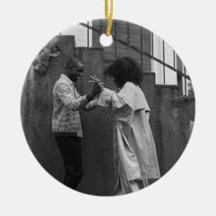 Modern Rustic Plaid Christmas Ornament Personalise