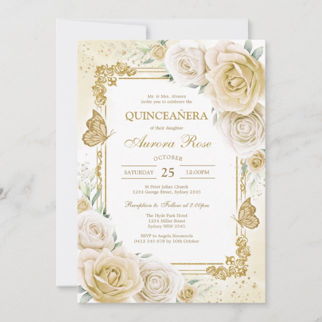 Modern Rustic Quinceanera Invitation (Front)