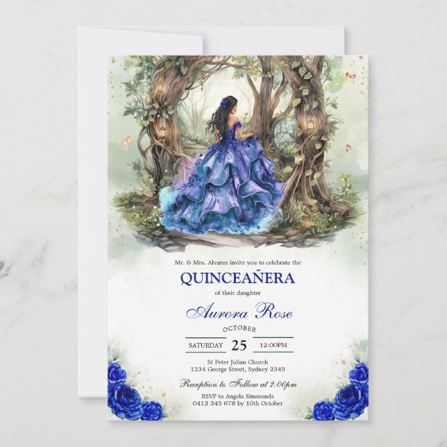 Modern Rustic Quinceanera Invitation (Front)