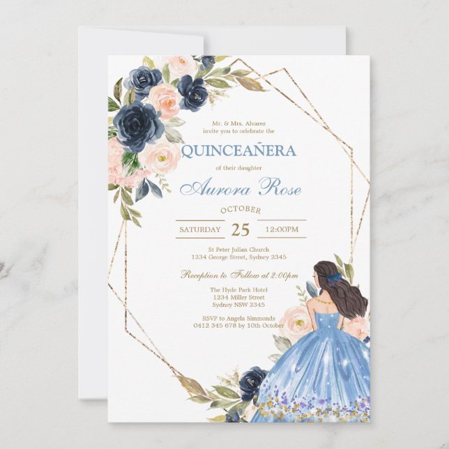 Modern Rustic Quinceanera Invitation (Front)
