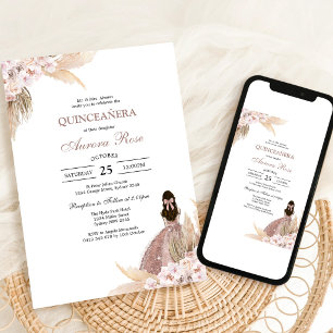 Modern Rustic Quinceanera Invitation