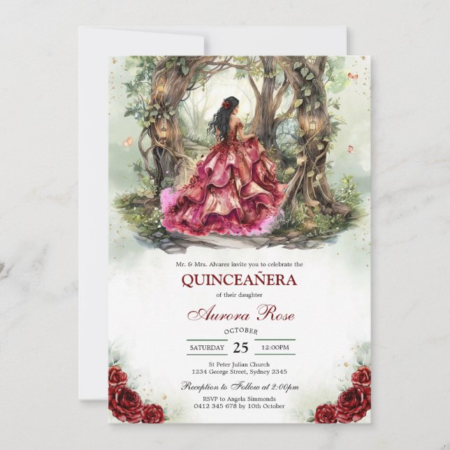 Modern Rustic Quinceanera Invitation (Front)