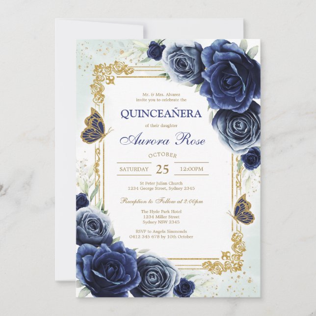 Modern Rustic Quinceanera Invitation (Front)