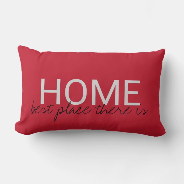 Modern rustic red HOME best place there is Lumbar Cushion (Front)