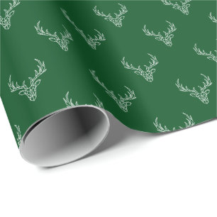 Modern Rustic Reindeer Antlers Christmas Holiday Wrapping Paper
