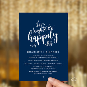 Modern Rustic Script Happily Ever After Wedding Invitation