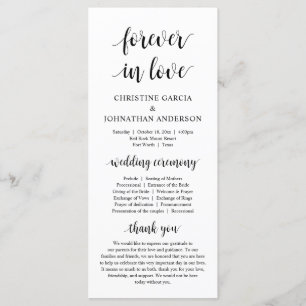 Modern rustic script, Wedding Ceremony Programme