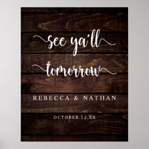 Modern Rustic, See you all tomorrow Poster
