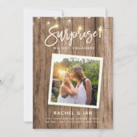 Modern Rustic Snapshot Surprise Engagement Photo