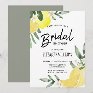 Modern Rustic Summer Lemon Bridal Shower Invitation