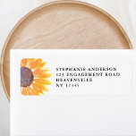 Modern Rustic Sunflower Wedding Return address<br><div class="desc">This modern rustic address label is decorated with a watercolor of a single sunflower.
Customise it with your name and details.</div>