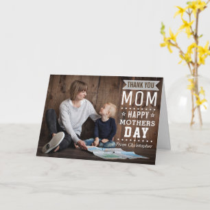 Modern Rustic Typography Happy Mother's Day Photo Card