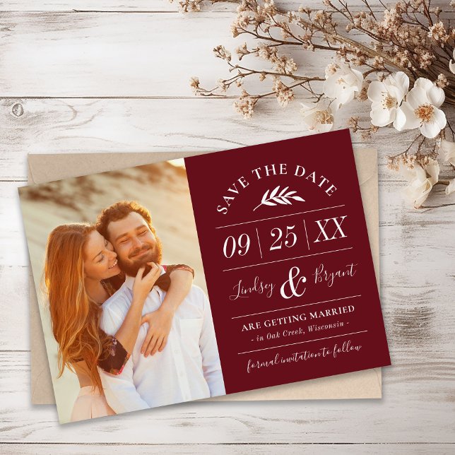 Modern Rustic Typography Photo Save the Date Invit Invitation (Creator Uploaded)