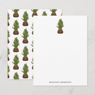 Modern Rustic Watercolor Christmas Tree Holiday Card