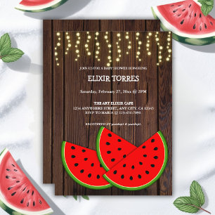 Modern Rustic Watermelon Slices Baby Shower Invitation