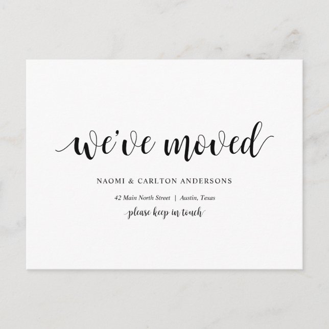Modern Rustic, We Have Moved, Address Announcement Postcard (Front)