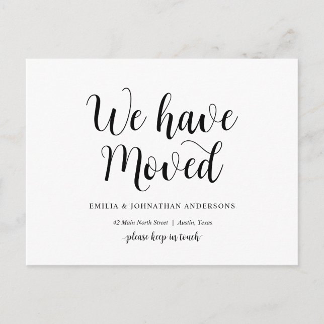 Modern Rustic, We Have Moved, Address Announcement Postcard (Front)
