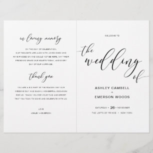 Modern Rustic Wedding Ceremony Program Booklet