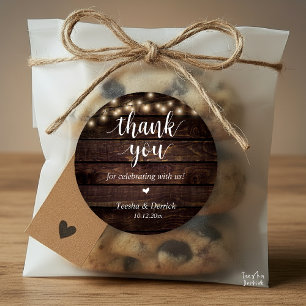 Modern Rustic Wedding Dinner Thank You Gifts Classic Round Sticker