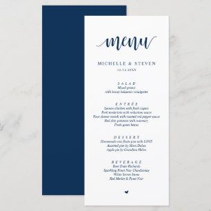 Modern Rustic Wedding Elopement Dinner Menu
