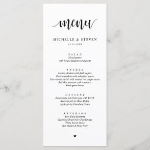 Modern Rustic Wedding Elopement Dinner Menu