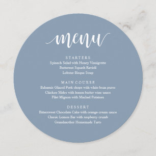 Modern Rustic, Wedding Elopement Reception Dinner Menu