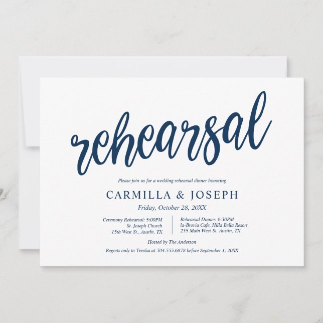 Modern Rustic, Wedding Rehearsal and Dinner Invitation (Front)