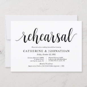Modern Rustic, Wedding Rehearsal and Dinner Invitation