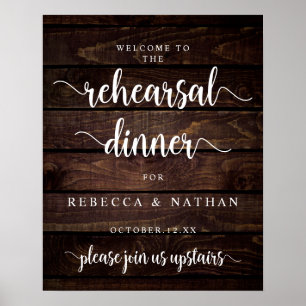 Modern Rustic, Wedding Rehearsal Dinner Welcome Po Poster