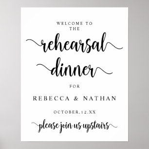 Modern Rustic, Wedding Rehearsal Dinner Welcome Po Poster