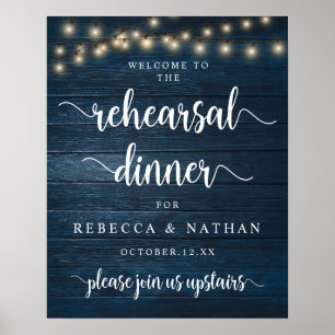 Modern Rustic, Wedding Rehearsal Dinner Welcome  Poster
