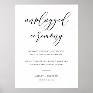 Modern Rustic Wedding Unplugged Ceremony Sign