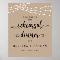 Modern Rustic, Welcome to Wedding Rehearsal Dinner