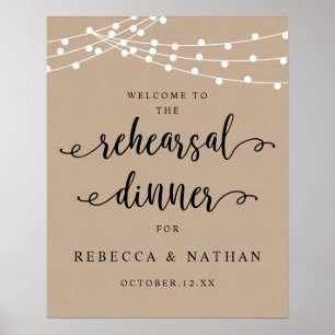 Modern Rustic, Welcome to Wedding Rehearsal Dinner Poster