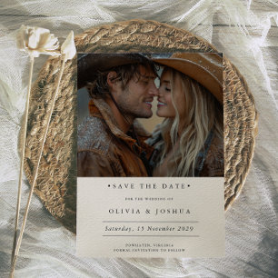 Modern Rustic Western Photo  Save the Date 