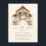 Modern Rustic Western Photo Save the Date  Announcement Postcard<br><div class="desc">Capture the essence of rustic charm with our Modern Rustic Western Wedding Invitation. This beautifully designed invitation features a watercolor barn adorned with boho florals and lush greenery, setting the perfect scene for a bride and groom who cherish a rustic wedding theme. Our user-friendly invitation template allows you to effortlessly...</div>