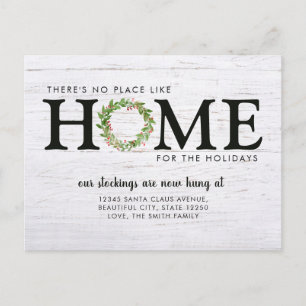 Modern Rustic We've Moved Home For Holidays Moving Announcement Postcard