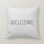 Modern rustic white faux burlap texture Welcome Cushion<br><div class="desc">Modern rustic faux burlap texture Welcome pillow.
You can easily change the text.</div>
