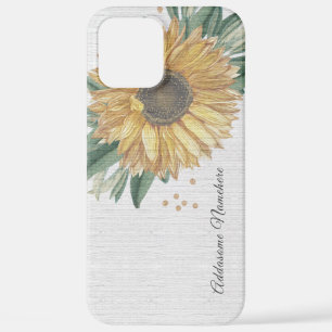 Modern Rustic White Ivory Sunflower iPhone 12 Pro Max Case