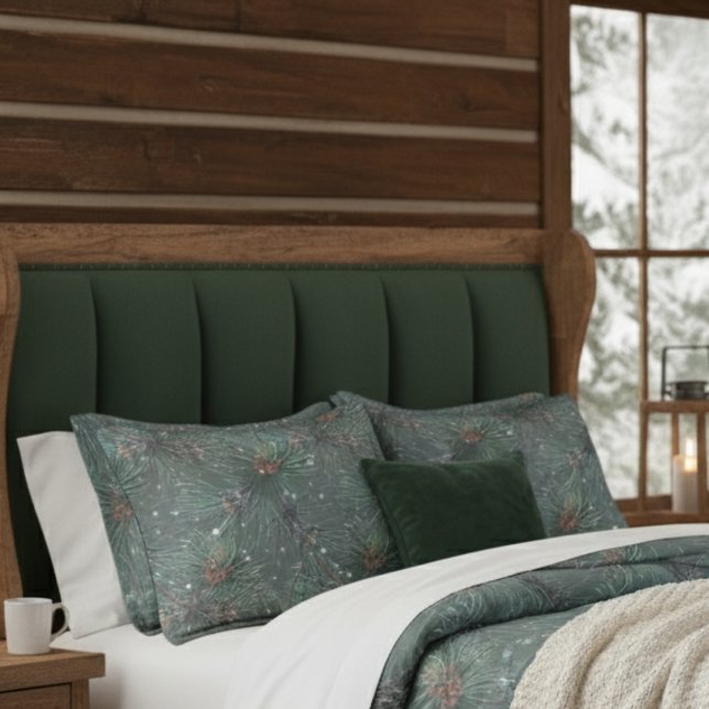 Modern Rustic Winter Pine Pattern Pillowcase (Creator Uploaded)