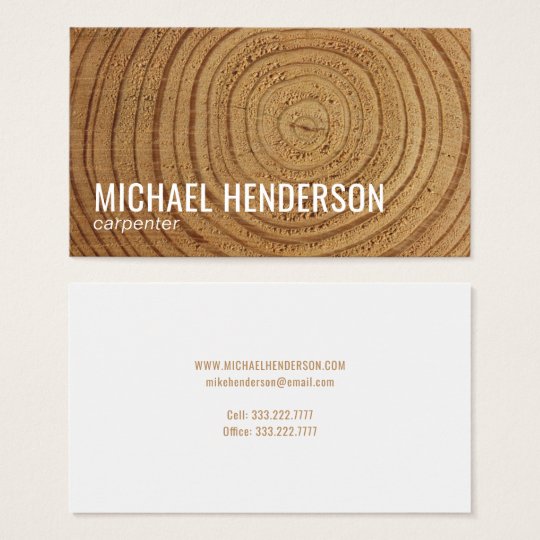 Modern Rustic Wood Carpentry Professional Business Card