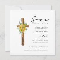 Modern Rustic Wood Cross Botanical Wedding