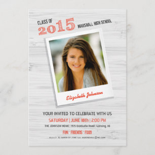 Modern Rustic Wood Graduation Invitation / Photo