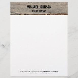 Modern Rustic Wood Personalised Letterhead