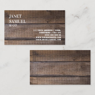 Modern Rustic Wood Professional Custom Business Card