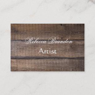 Modern Rustic Wood Signature Script Business Card